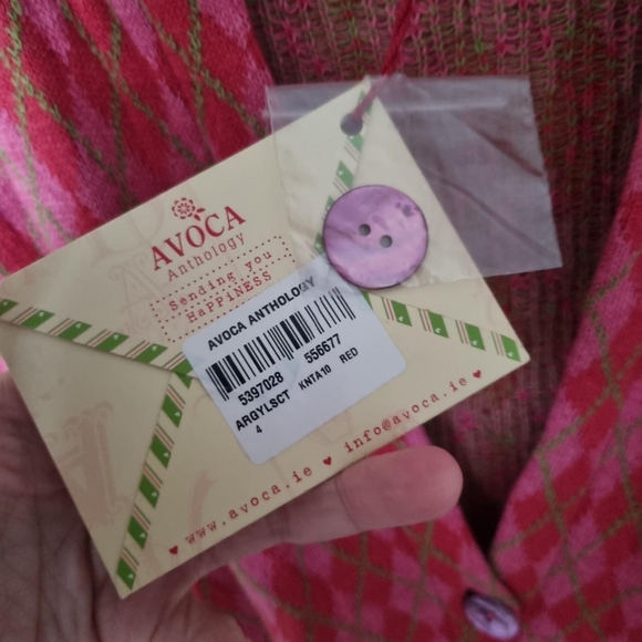 Avoca argyle print wool blend knit dress Size 4 uk 14Button/tie Fastening new - Picture 4 of 4